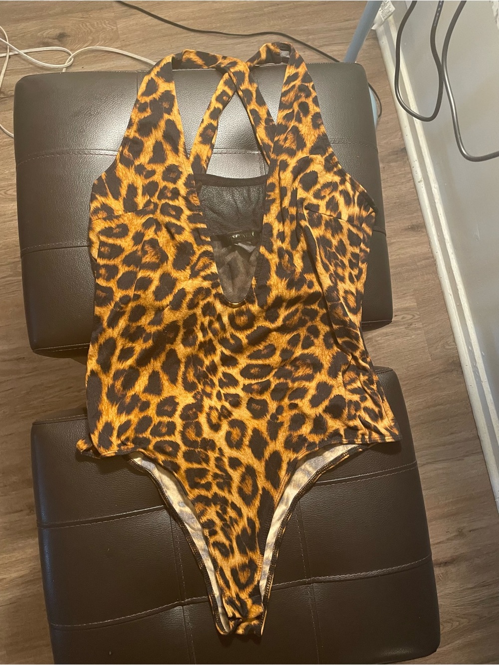 Leopard Print One-Piece Bodysuit Very Sexy!!! Medium